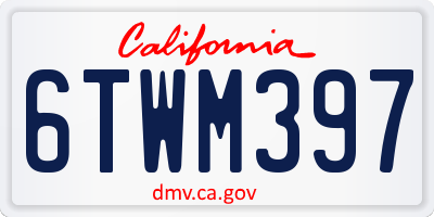 CA license plate 6TWM397