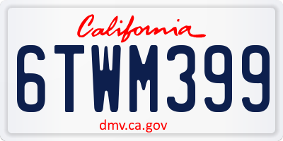 CA license plate 6TWM399