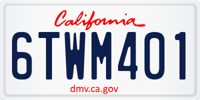 CA license plate 6TWM401