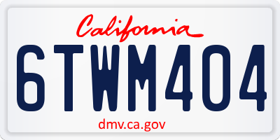 CA license plate 6TWM404