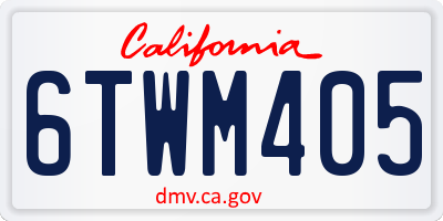 CA license plate 6TWM405