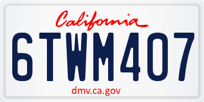 CA license plate 6TWM407