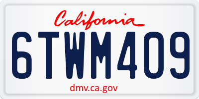 CA license plate 6TWM409