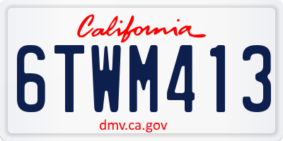 CA license plate 6TWM413
