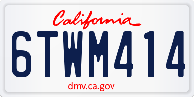 CA license plate 6TWM414