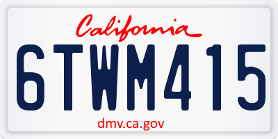 CA license plate 6TWM415
