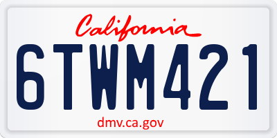 CA license plate 6TWM421