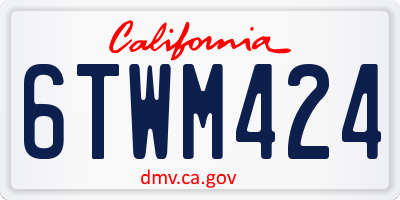 CA license plate 6TWM424
