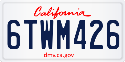 CA license plate 6TWM426