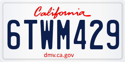 CA license plate 6TWM429