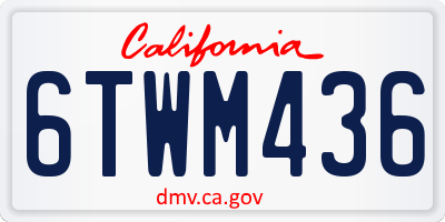 CA license plate 6TWM436