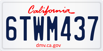 CA license plate 6TWM437