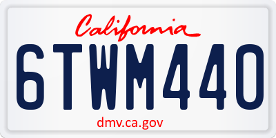 CA license plate 6TWM440