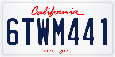 CA license plate 6TWM441