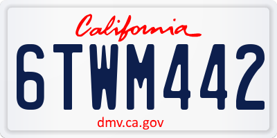 CA license plate 6TWM442