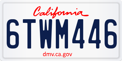 CA license plate 6TWM446