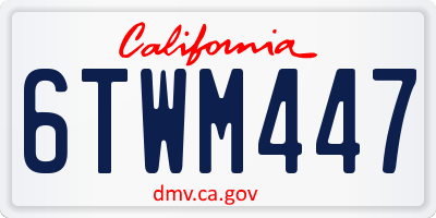 CA license plate 6TWM447