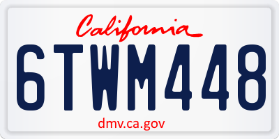 CA license plate 6TWM448