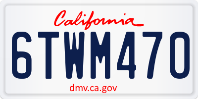 CA license plate 6TWM470