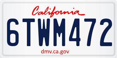 CA license plate 6TWM472