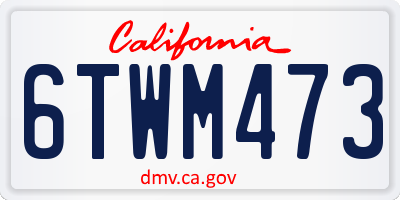 CA license plate 6TWM473