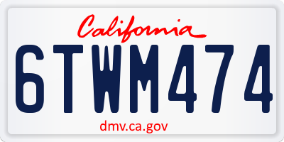 CA license plate 6TWM474