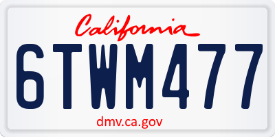 CA license plate 6TWM477