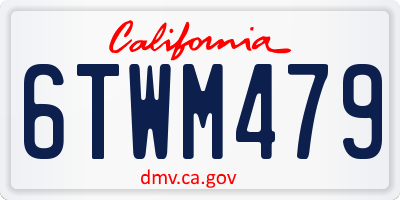 CA license plate 6TWM479