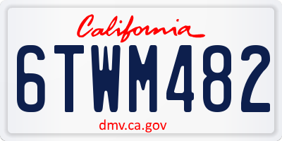 CA license plate 6TWM482