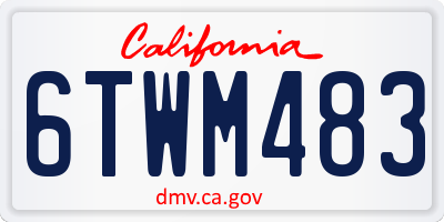 CA license plate 6TWM483