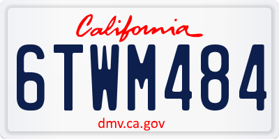 CA license plate 6TWM484