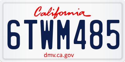 CA license plate 6TWM485