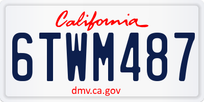 CA license plate 6TWM487