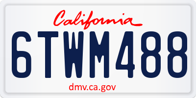 CA license plate 6TWM488