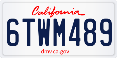 CA license plate 6TWM489