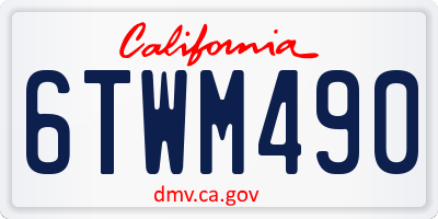 CA license plate 6TWM490