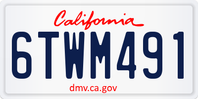 CA license plate 6TWM491