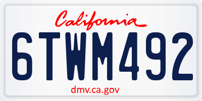 CA license plate 6TWM492