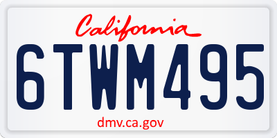 CA license plate 6TWM495