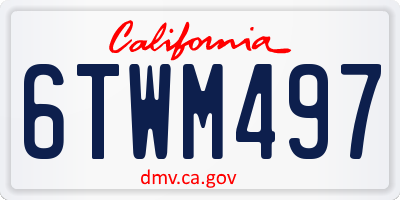 CA license plate 6TWM497