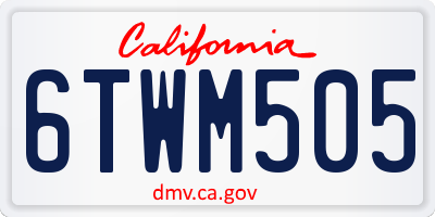 CA license plate 6TWM505