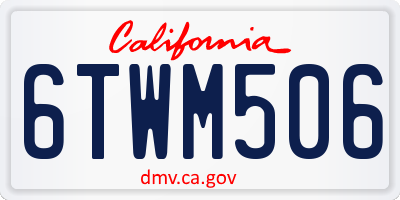CA license plate 6TWM506