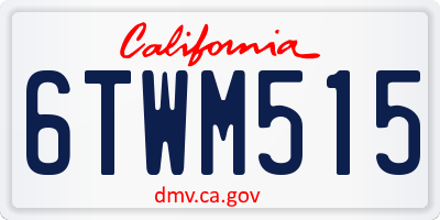 CA license plate 6TWM515
