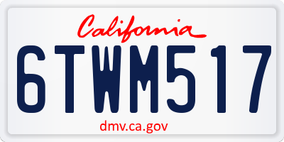CA license plate 6TWM517