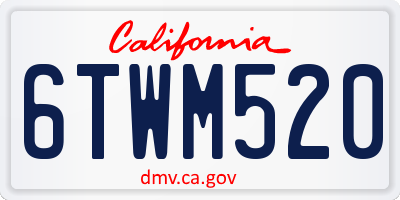 CA license plate 6TWM520