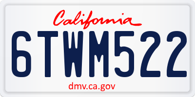 CA license plate 6TWM522