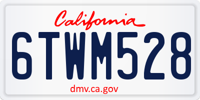 CA license plate 6TWM528