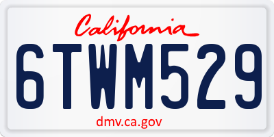 CA license plate 6TWM529