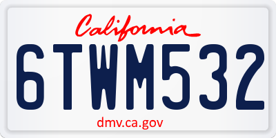 CA license plate 6TWM532