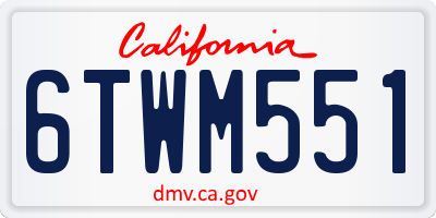CA license plate 6TWM551